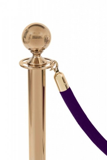 Franghie de velur cu cap auriu, violet, 160cm