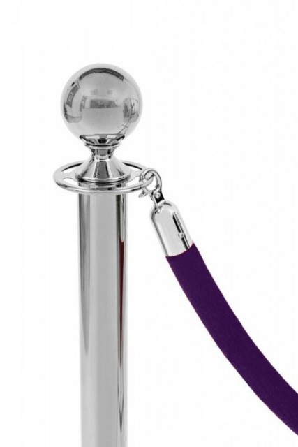 Franghie de velur cu cap cromat, violet, 160cm